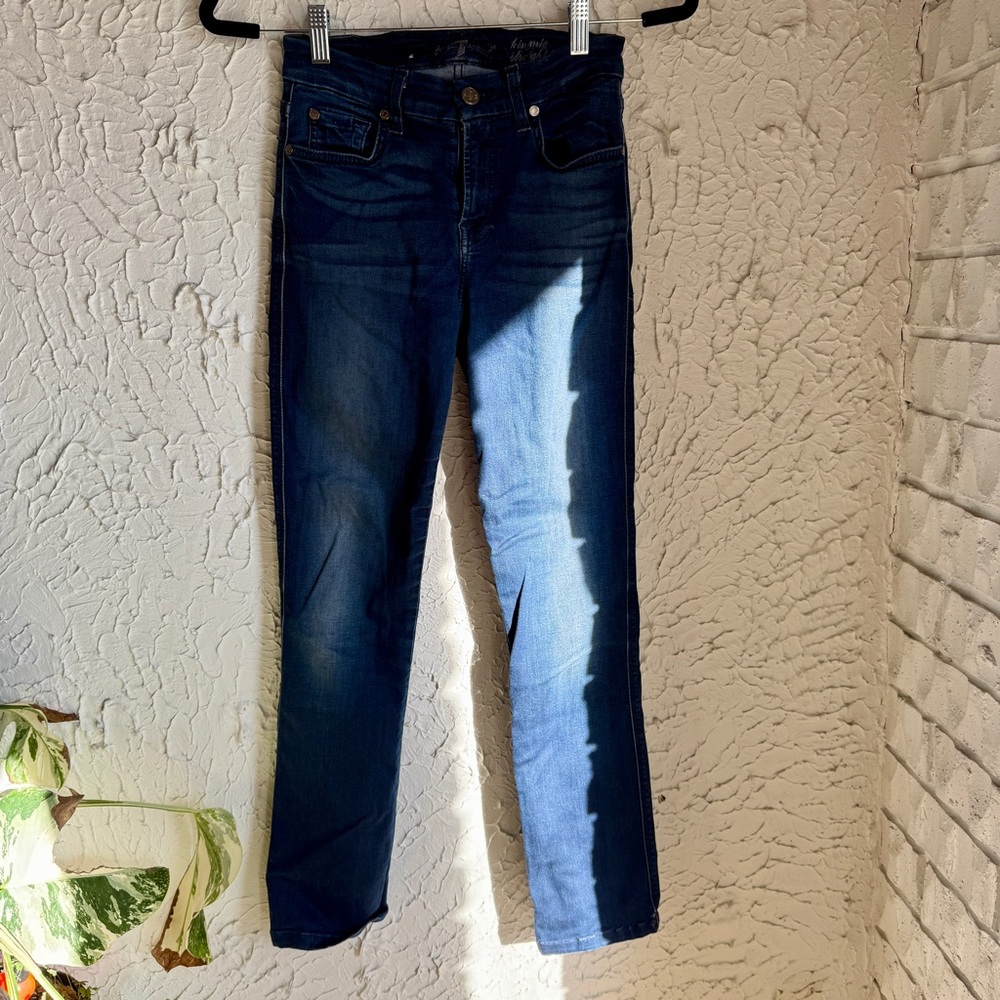 7 For All Mankind Dark Blue Straight Leg Jeans